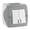 Миниатюра фото выключатель mono electric octans ip20 двухклавишный бело-серый 104-020001-102 | 220svet.ru
