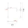 Миниатюра фото настенный светодиодный светильник artemide ixa arm anthracite 1114010a | 220svet.ru