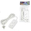 Миниатюра фото удлинитель uniel ultra 2гн х 3м б/з s-cu2-3 white ul-00009977 | 220svet.ru