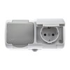 Миниатюра фото розетка двойная эра schuko 2x2p+e 16a 250v с крышкой 5-203-03 б0051060 | 220svet.ru