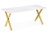 Миниатюра фото стол керамический woodville селена 3 белый мрамор / золотой 572190 | 220svet.ru