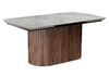 Миниатюра фото керамический стол раскладной woodville lagos 160(240)x90 серый / орех 15860 | 220svet.ru