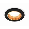 Миниатюра фото комплект встраиваемого светильника ambrella light techno spot xc6513004 sbk/pyg черный песок/золото желтое полированное (c6513, n6113) | 220svet.ru