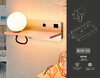 Миниатюра фото настенный светильник с выключателем, usb портом и полкой ambrella light fw520 | 220svet.ru