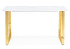 Миниатюра фото стол керамический woodville селена белый мрамор / золото 572185 | 220svet.ru