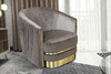 Миниатюра фото кресло велюровое серо-коричневое garda decor 87yy-1890-1 brn | 220svet.ru
