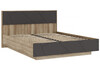 Миниатюра фото двуспальная кровать 160х200 woodville диамо софт графит / дуб каньон 546000 | 220svet.ru