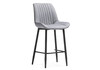 Миниатюра фото барный стул woodville седа велюр светло-серый / черный 511175 | 220svet.ru