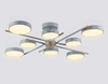 Миниатюра фото потолочная светодиодная люстра на штанге ambrella light linetech fl516339/8 gr/cp | 220svet.ru