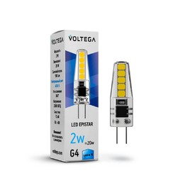 фото Лампа светодиодная Voltega G4 2W 4000K прозрачная VG9-K1G4cold2W 7145 220svet