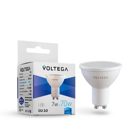 фото Лампа светодиодная Voltega GU10 7W 4000К матовая VG2-S2GU10cold7W 7057 220svet