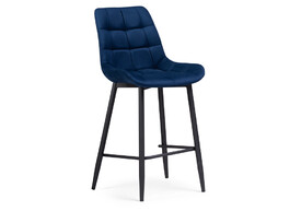 фото Барный стул Woodville Алст велюр синий / черный 502119 220svet