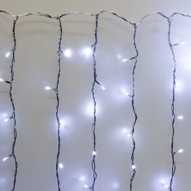 фото Гирлянда Занавес, 2х1м., 200 LED, ЛАЙТ, холодный белый, с мерцанием, прозрачный ПВХ провод. 05-1919 220svet