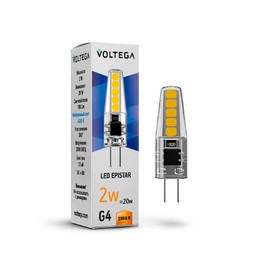 фото Лампа светодиодная Voltega G4 2W 2800K прозрачная VG9-K1G4warm2W 7144 220svet