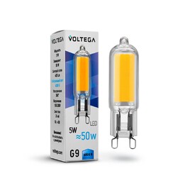 фото Лампа светодиодная филаментная Voltega G9 5W 4000К прозрачная VG9-K1G9cold5W 7091 220svet