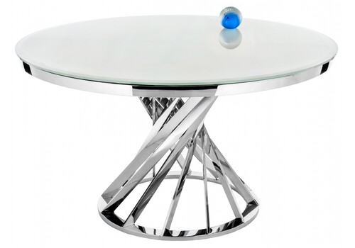 фото стол стеклянный twist steel / white | 220svet.ru