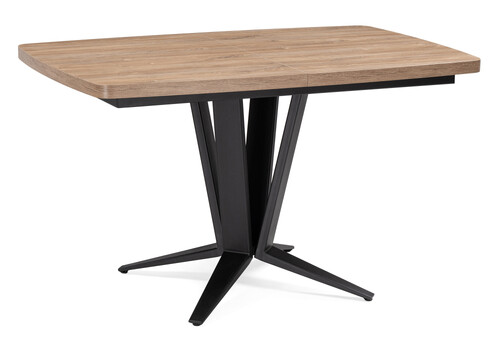 фото стол деревянный woodville хасаф дуб канзас / черный 528470 | 220svet.ru
