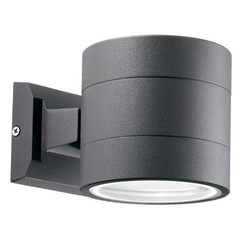 фото уличный настенный светильник ideal lux snif ap1 round antracite | 220svet.ru