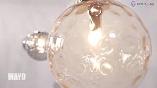 Миниатюра фото подвесной светильник crystal lux mayo sp1 d300 gold/amber | 220svet.ru